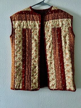 Vintage Handmade Quilted Cotton Vest